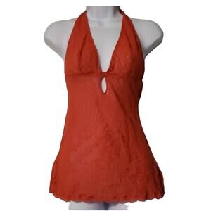 Victoria's Secret Tangerine Babydoll Halter Lingerie Small